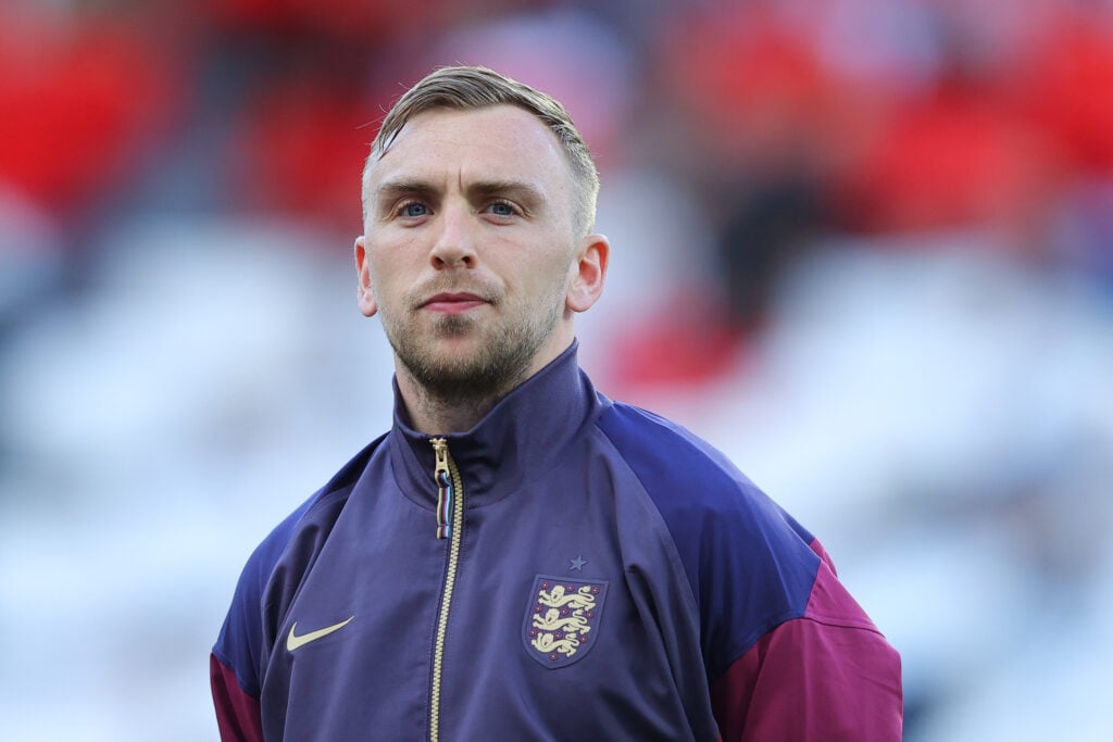 West Ham forward Jarrod Bowen wearing an England tracksuit top
