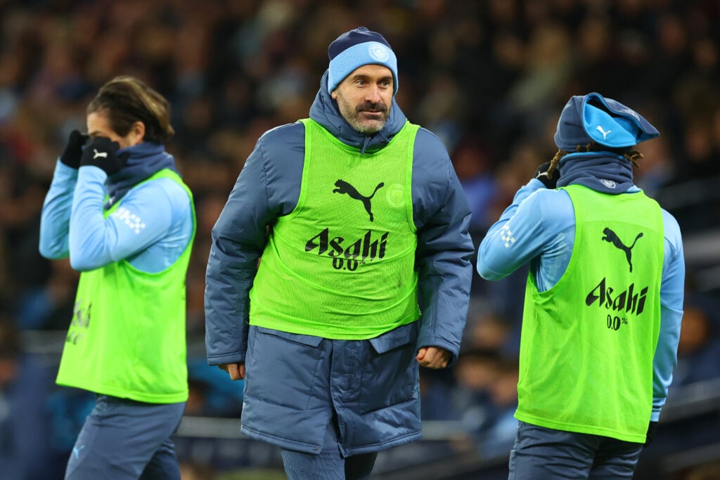 Scott Carson warms up ahead of Manchester City FC v West Ham United FC - Premier League
