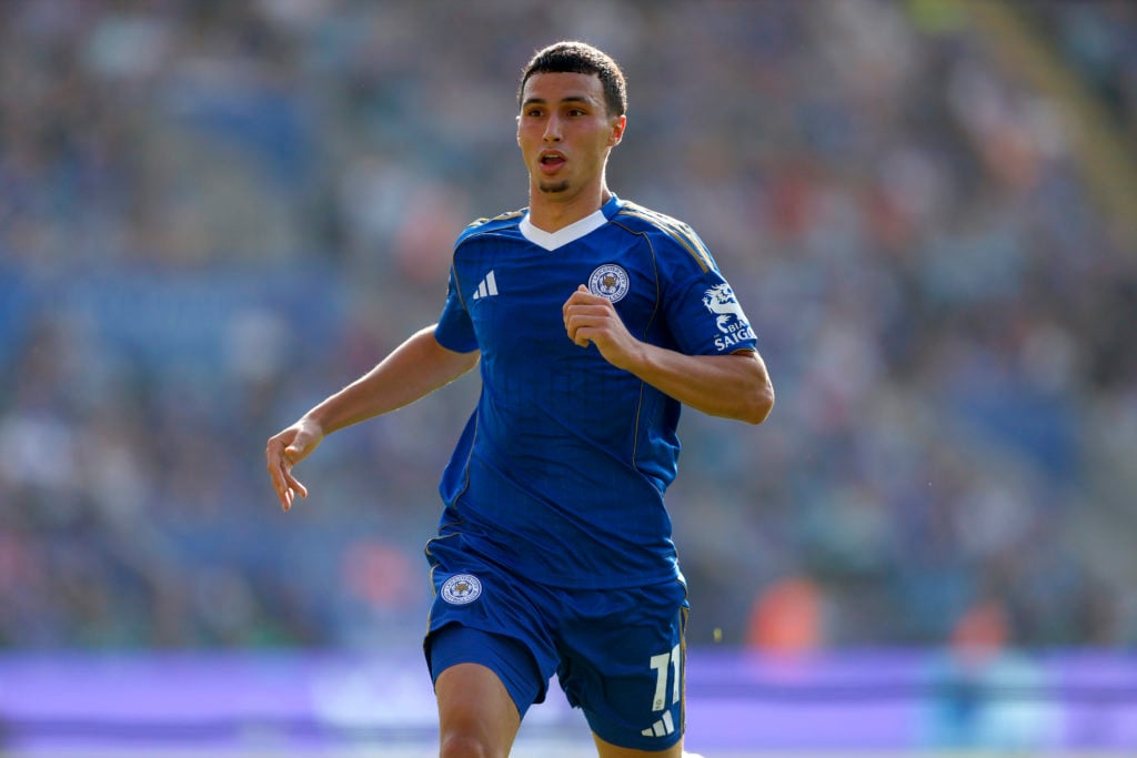 Bilal El Khannouss playing for Leicester City v Sheffield Wednesday.