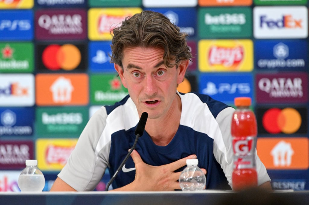 Tottenham Hotspur manager Thomas Frank in a press conference.