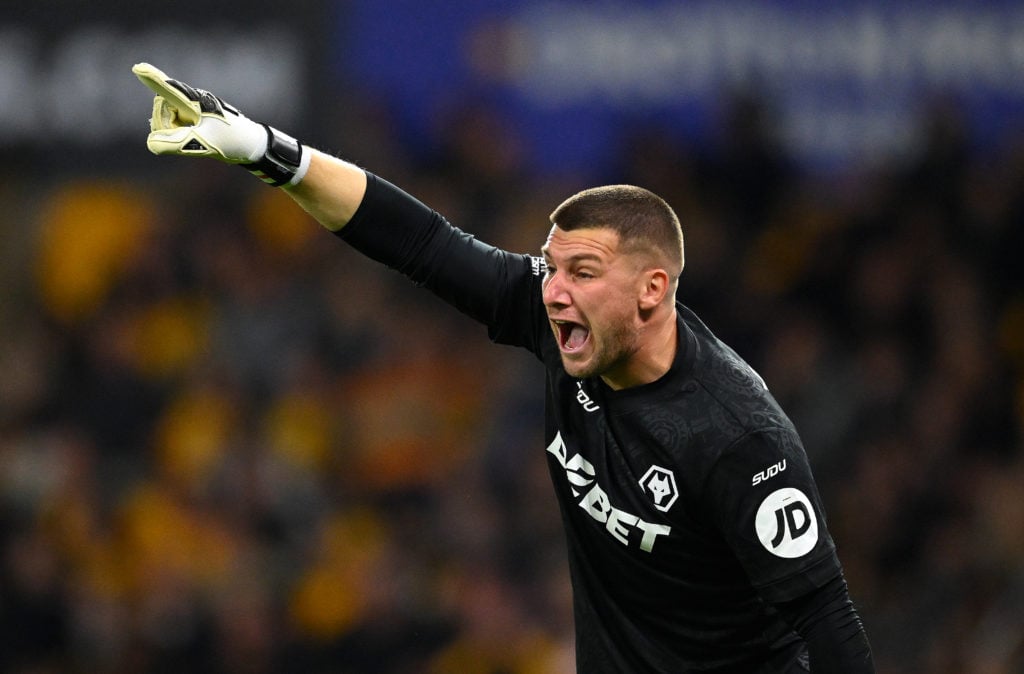 Sam Johnstone of Wolverhampton Wanderers reacts during the Carabao Cup Third Round