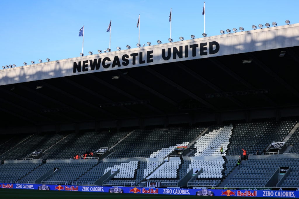 A general exterior view of Newcastle United's stadium, St James' Park
