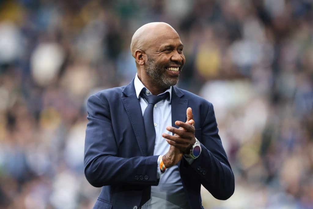 Leeds United ambassador Lucas Radebe introduced to Elland Road crowd