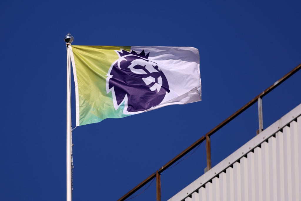 The Premier League logo on a flag