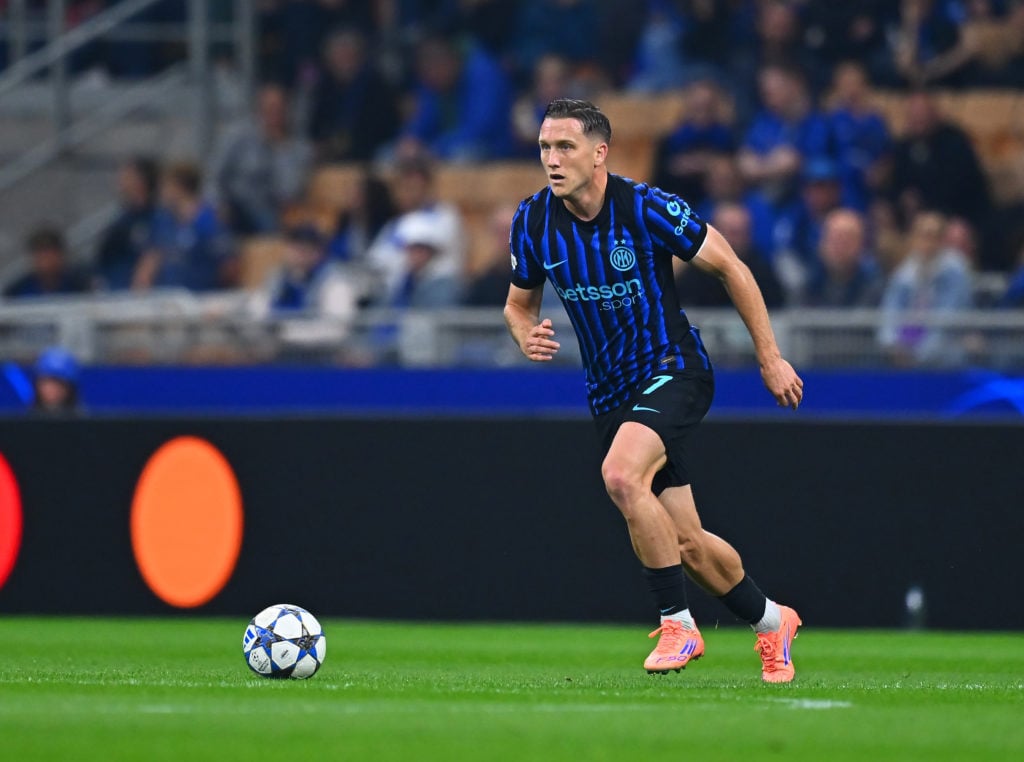 Piotr Zielinski in Champions League action for Inter Milan.