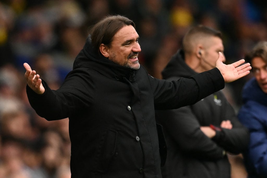 Daniel Farke during Leeds v Tottenham.