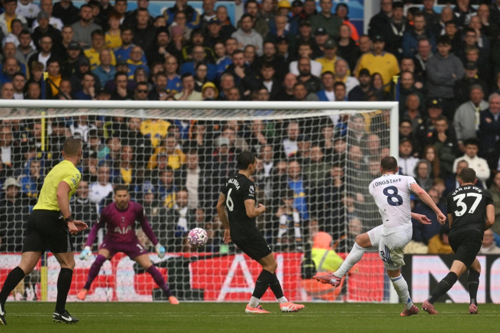 Sean Longstaff in action for Leeds against Tottenham.