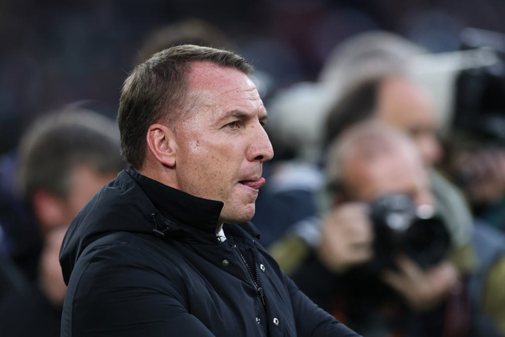 Brendan Rodgers looks frustrated after Celtic concede against Braga