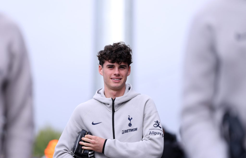 Archie Gray arrives at Elland Road ahead of Leeds vs Tottenham.