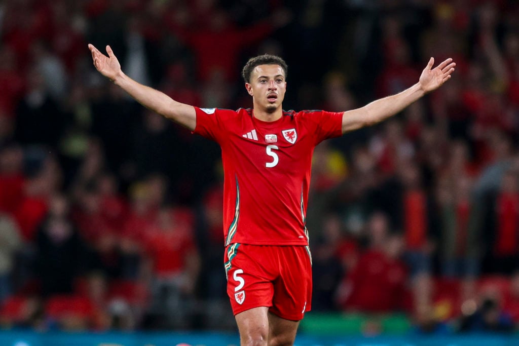 Ethan Ampadu in action during England v Wales - International Friendly