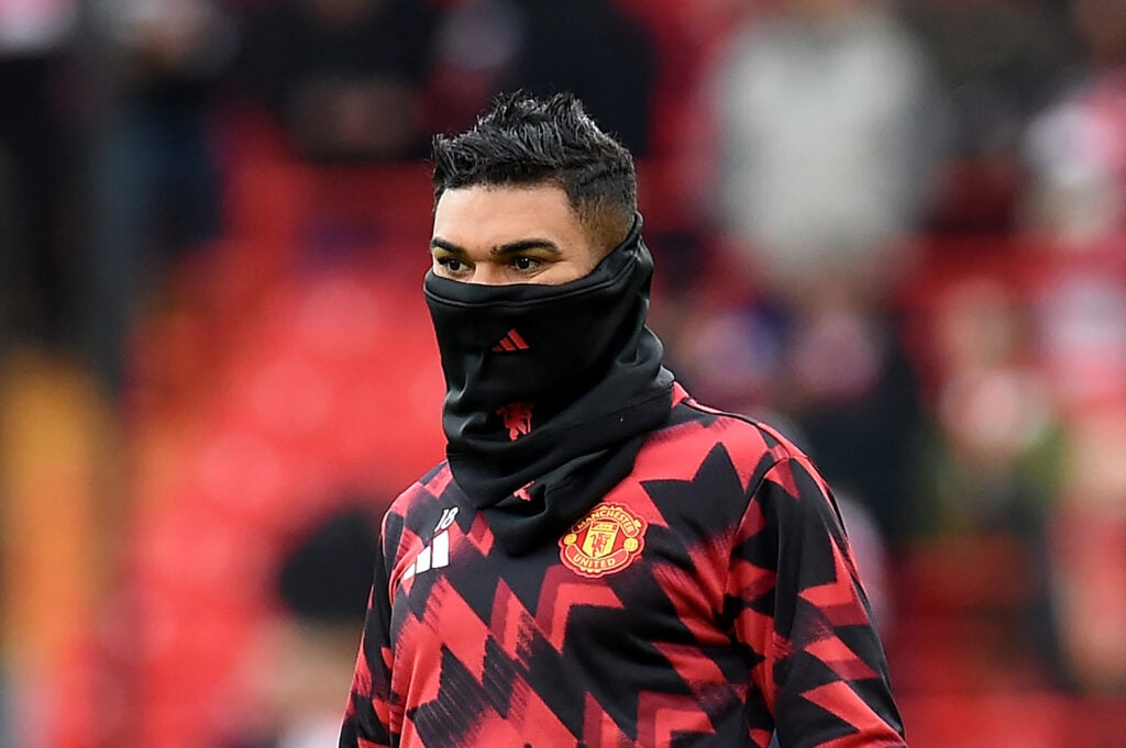 Casemiro wearing a snood