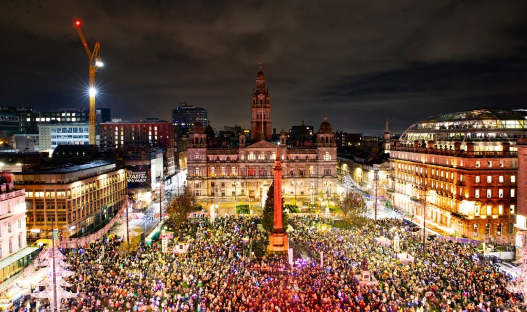 glasgow christmas lights switch on George Square