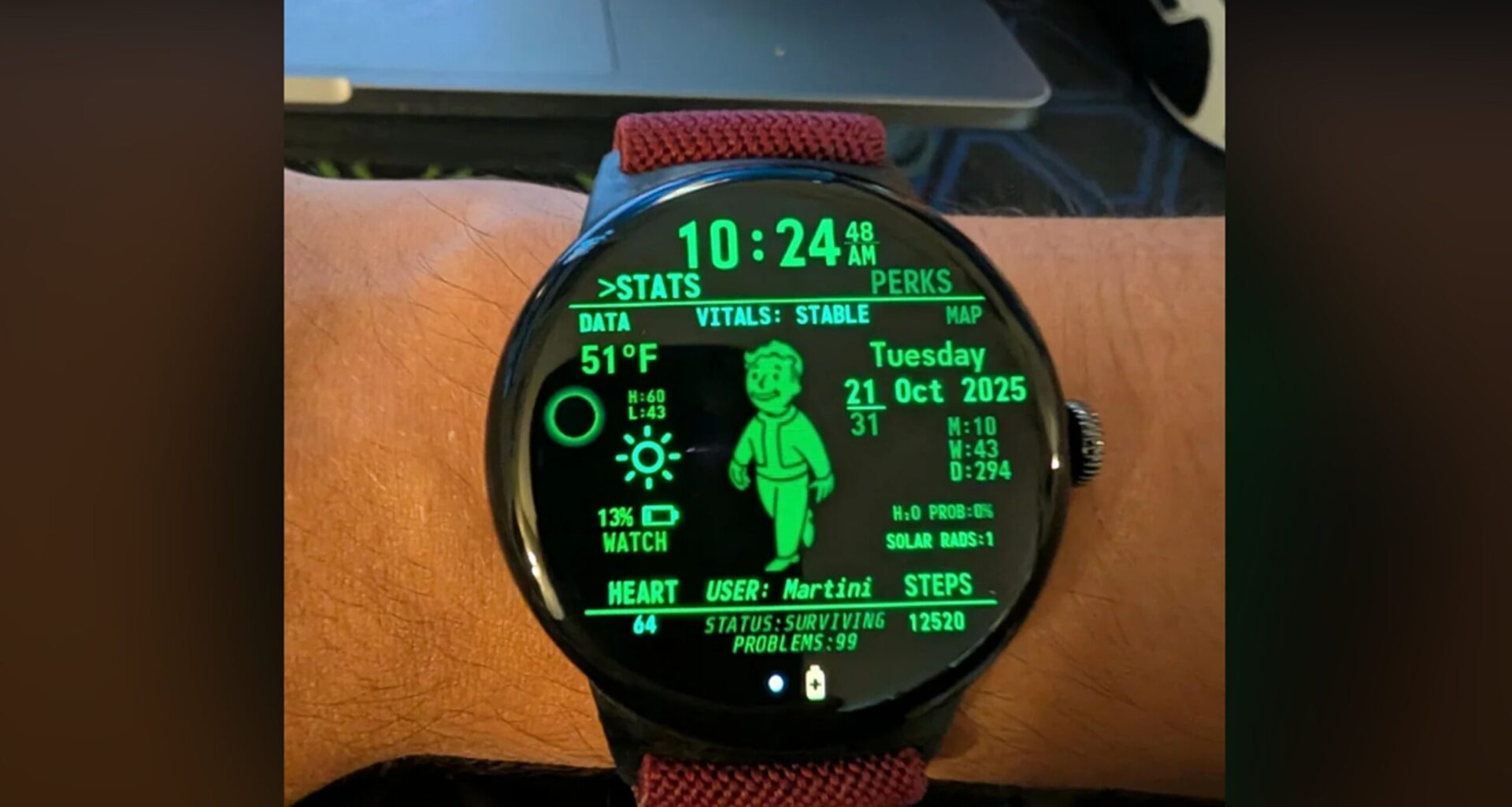 Google Pixel Watch 4 Pip Boy Watch Face