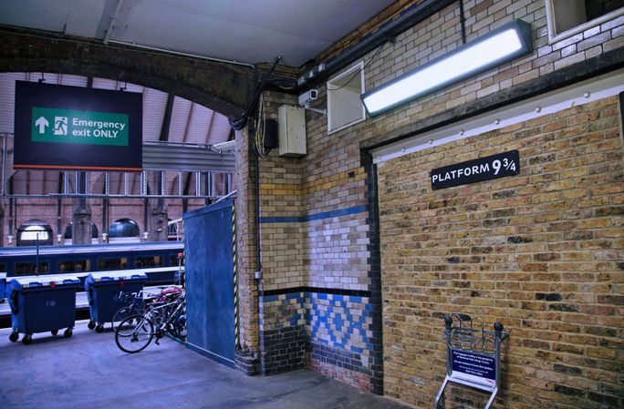 Harry Potter's iconic Platform 9¾ at King’s Cross.