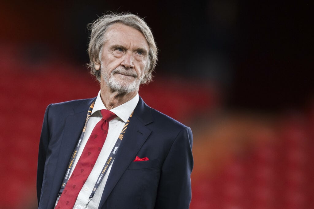Sir Jim Ratcliffe attends the 2025 Europa League final between Manchester United and Tottenham