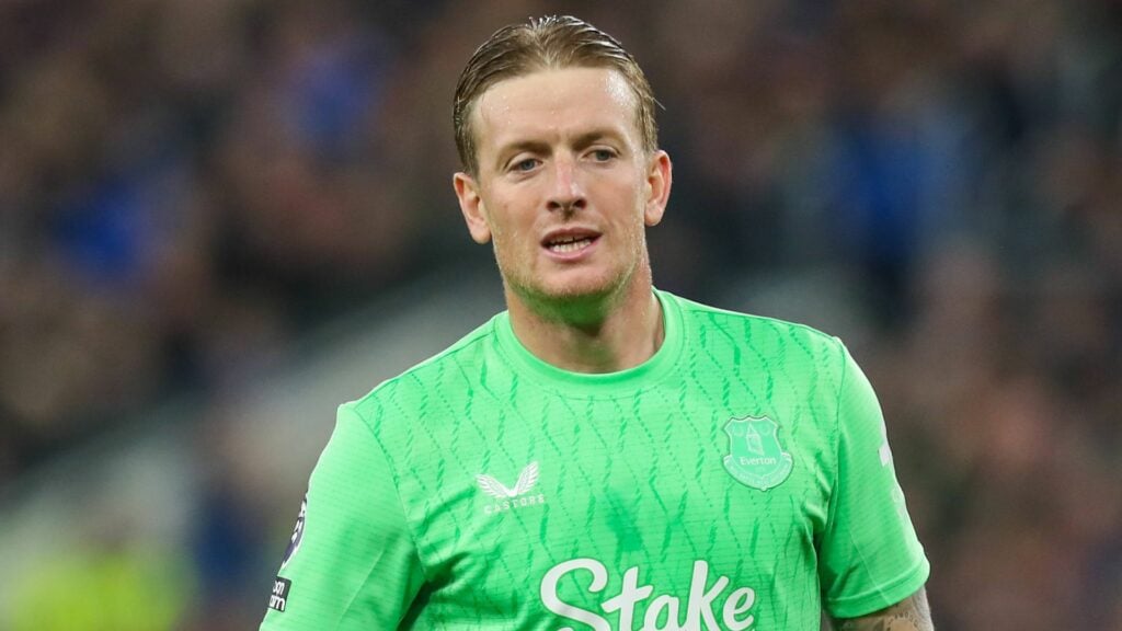 Everton star Jordan Pickford in action.