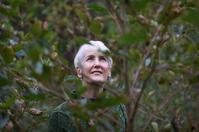 Catherine Cleary in the forest that she and her family are growing in rural Roscommon. Photograph: Bryan O’Brien