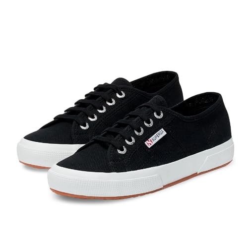 Superga Unisex 2750 Cotu Classic Sneaker, Black/fwhite, 9 Women / 7.5 Men