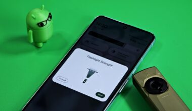 New flashlight brightness control UI on Android
