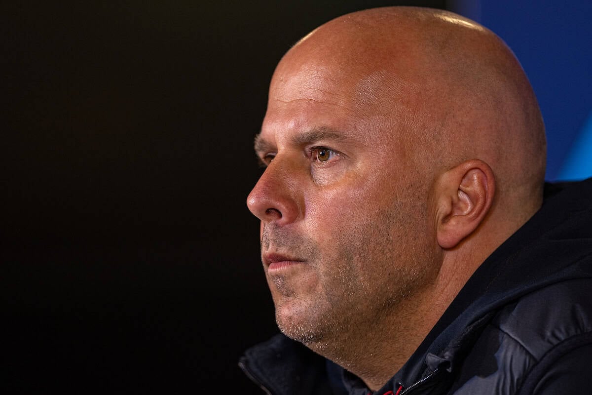 ISTANBUL, TURKEY - Monday, September 29, 2025: Liverpool's head coach Arne Slot during a press conference at Ali Sami Yen Stadium ahead of the UEFA Champions League game between Galatasaray and Liverpool FC. (Photo by David Rawcliffe/Propaganda)