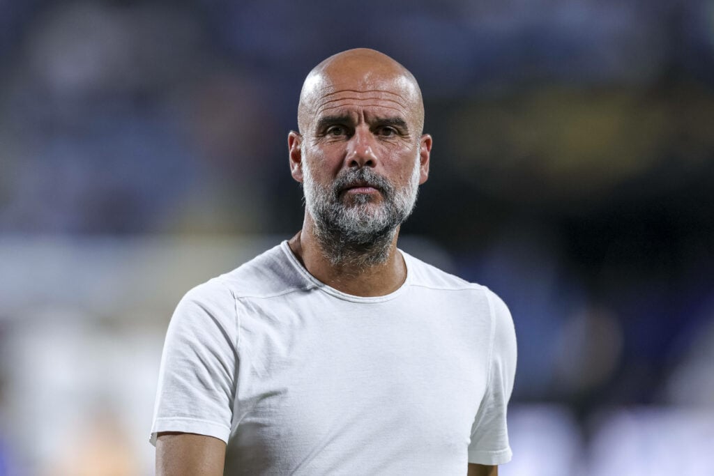 Pep Guardiola looking sad