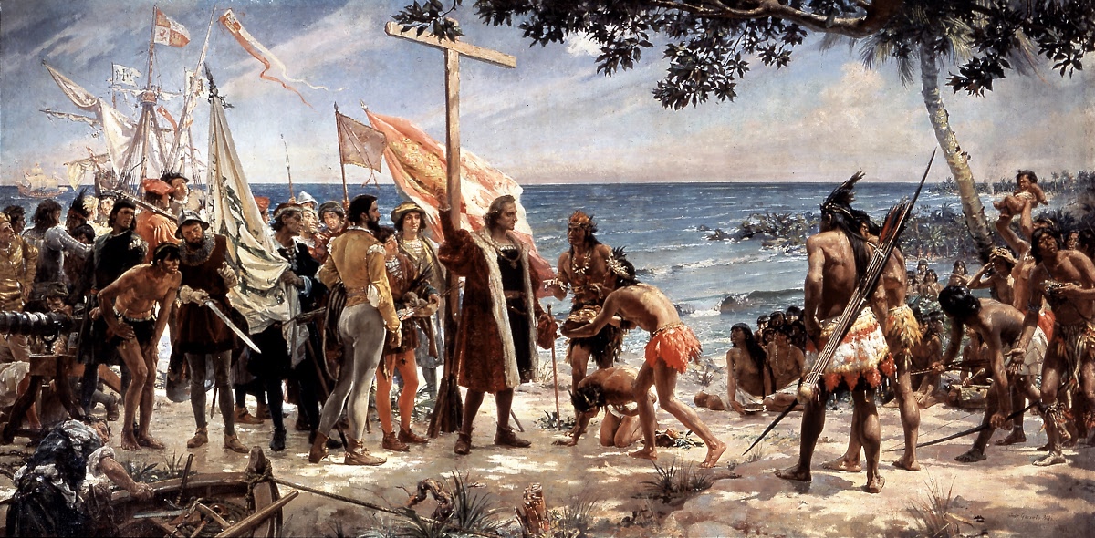 Activists Target Columbus Painting in Madrid on Spain’s National Day