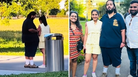 Snippets from a video by a content creator who met Anant Ambani and Radhika Merchant. (Instagram/@mostly_drama)