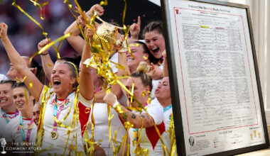 The commentary notes used for England's World Cup Final win