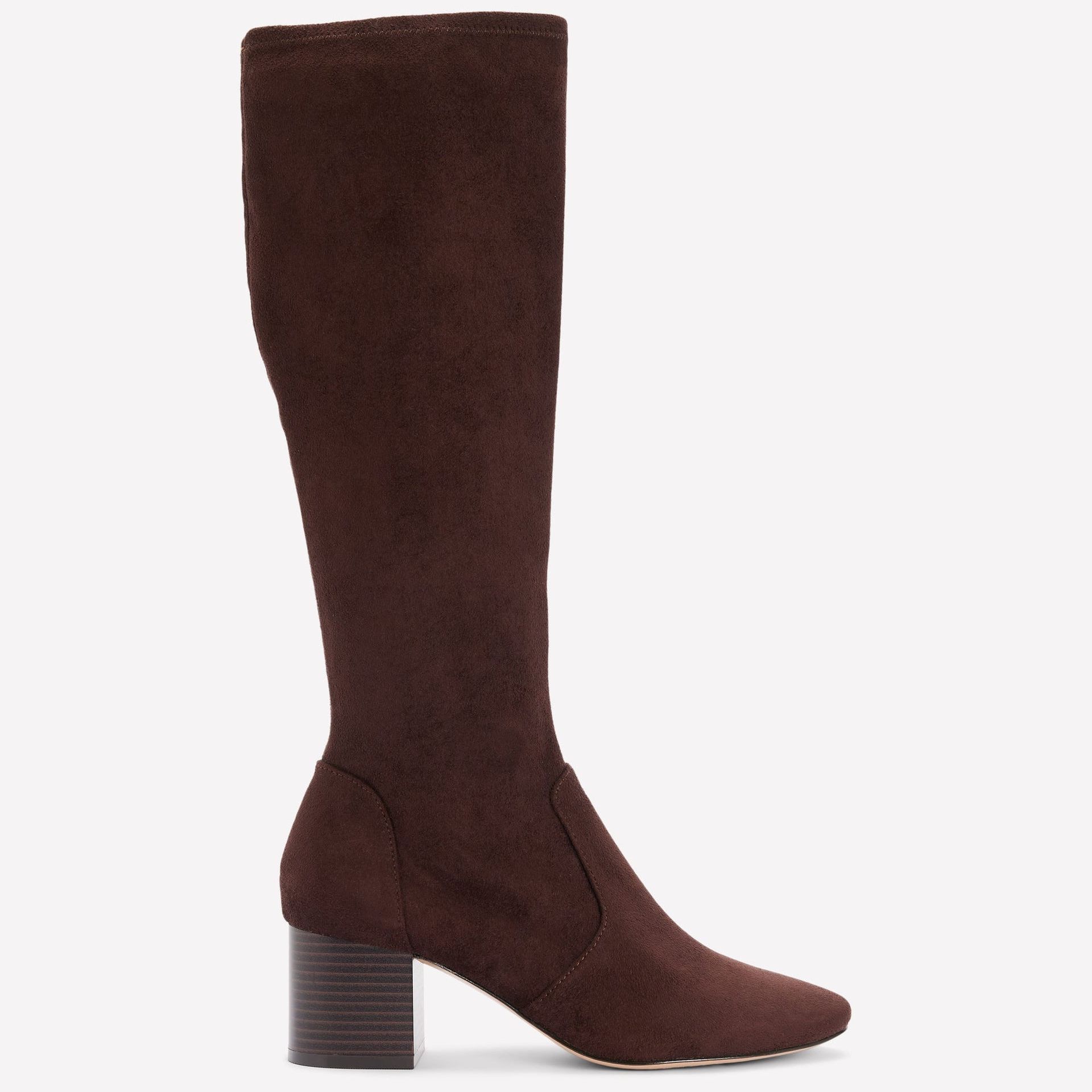 Stretch Knee Heel Boots-Chocolate