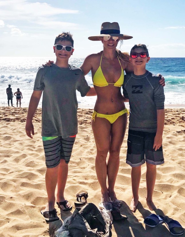 Britney Spears with her two sons Sean Preston Federline (left) and Jayden James Federline in 2018. Instagram
