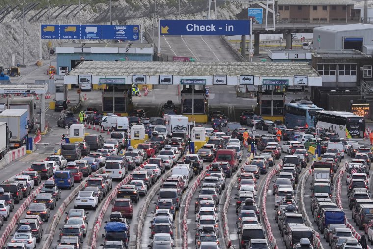 Passengers queue for ferries at the Port of Dover in Kent as the getaway continues for the Easter weekend. Picture date: Friday March 29, 2024. PA Photo. Photo credit should read: Gareth Fuller/PA Wire