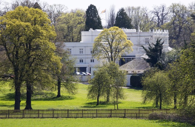 A wide shot of the side of the Royal Lodge residences in Windsor