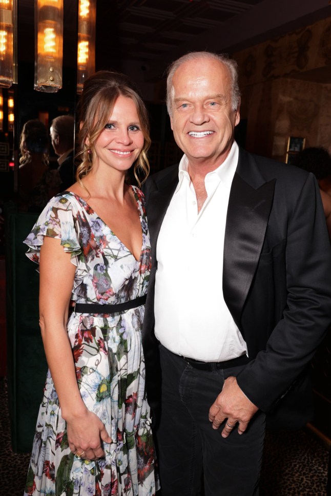 BEVERLY HILLS, CALIFORNIA - JANUARY 07: Kayte Walsh (L) and Kelsey Grammer attend the UTA???s 2024 Golden Globe After-Party at La Dolce Vita on January 07, 2024 in Beverly Hills, California. (Photo by Eric Charbonneau/Getty Images for UTA)