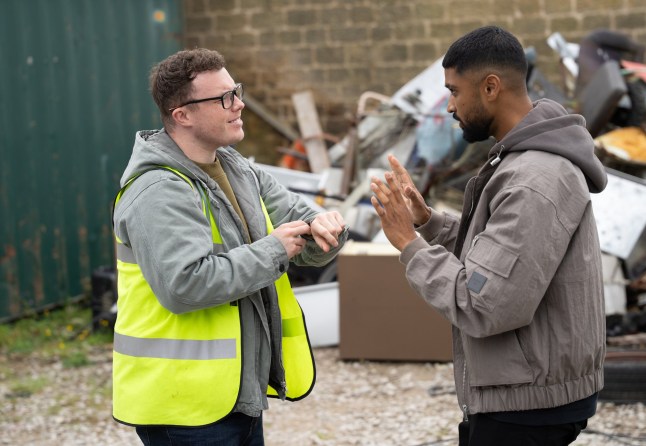 Vinny Dingle and Kammy Hadiq in Emmerdale