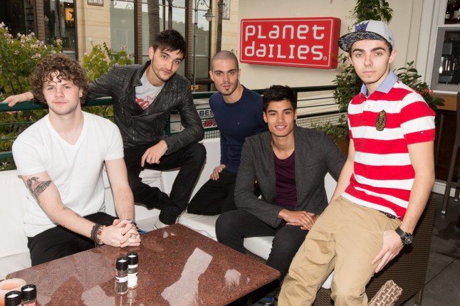 LOS ANGELES, CA - APRIL 26: Members of the band The Wanted; (L-R) Jay McGuiness, Tom Parker, Max George, Siva Kaneswaran and Nathan Sykes attend British Pop Sensation The Wanted Take Over Planet Dailies at Planet Dailies & Mixology 101 on April 26, 2012 in Los Angeles, California. (Photo by Christopher Polk/Getty Images for Planet Dailies)