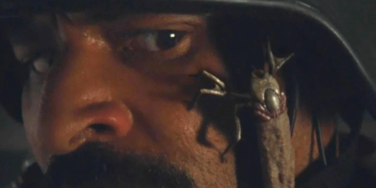 A Blood Tick crawls across a soldier's face in Alien: Earth.