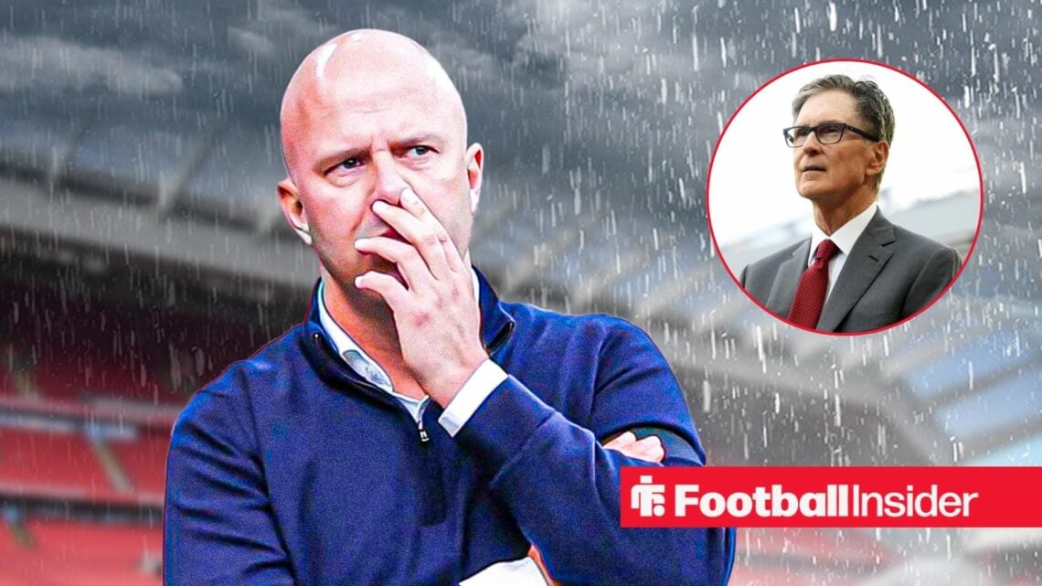 Arne Slot next to John Henry in a circular inset