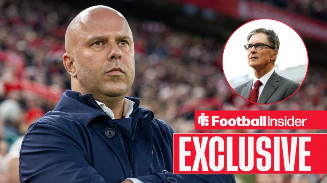 Arne Slot next to a circular inset of John Henry