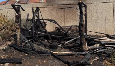 The shelter aftert the arson attack