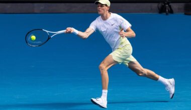 Jannik Sinner in action at the Australian Open.