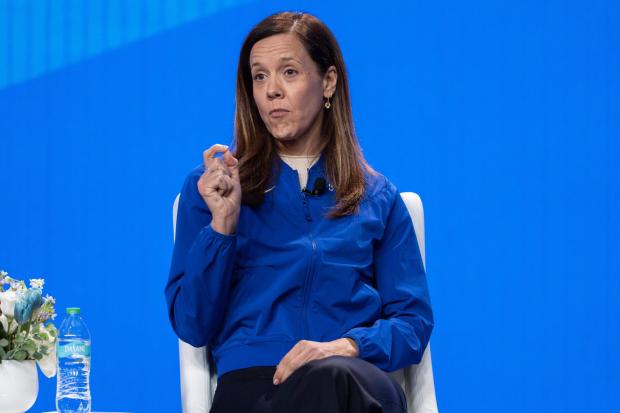 President of U.S. Olympic & Paralympic Foundation Christine Walshe speaks during a press conference at Team USA Media Summit, on Wednesday, Oct. 29, 2025, in New York. (AP Photo/Yuki Iwamura)