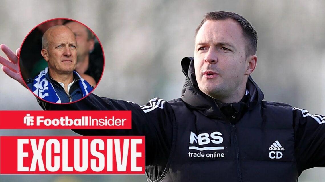 Chris Davies next to a circular inset of Tom Wagner