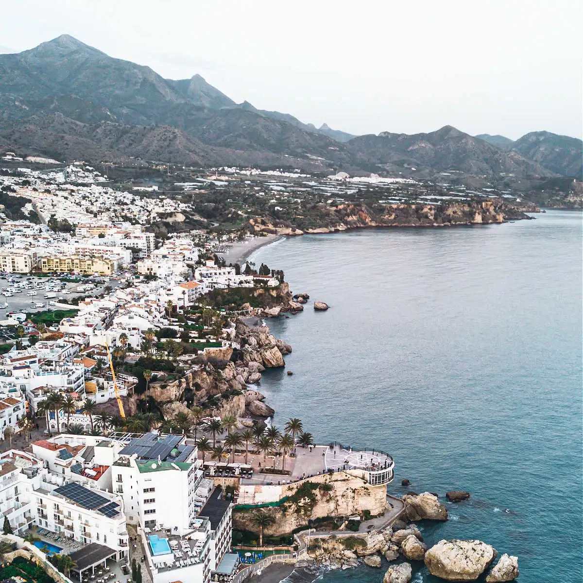 Whitewashed townscape of Nerja, Spain