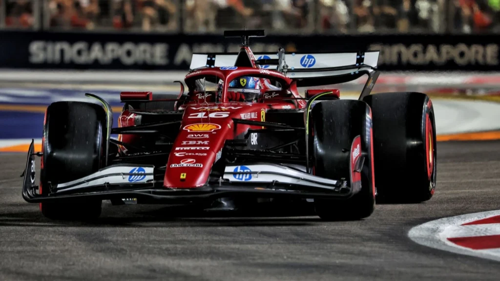Charles Leclerc’s Ferrari SF-25 in action — a “good car, but not enough to win the title,” says Nicolas Todt