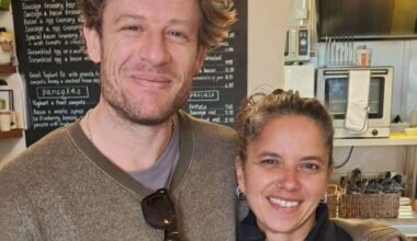 BBC’s Happy Valley and Netflix’s House of Guinness actor James Norton takes pictures with staff at Basil café in Tunbridge Wells