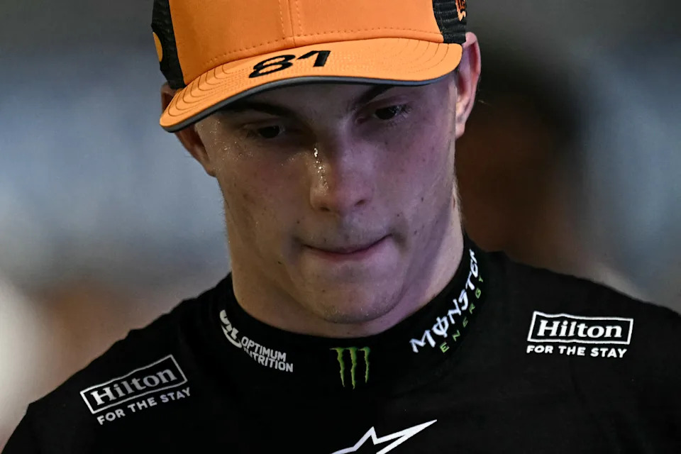 Oscar Piastri looks on after the qualifying session.