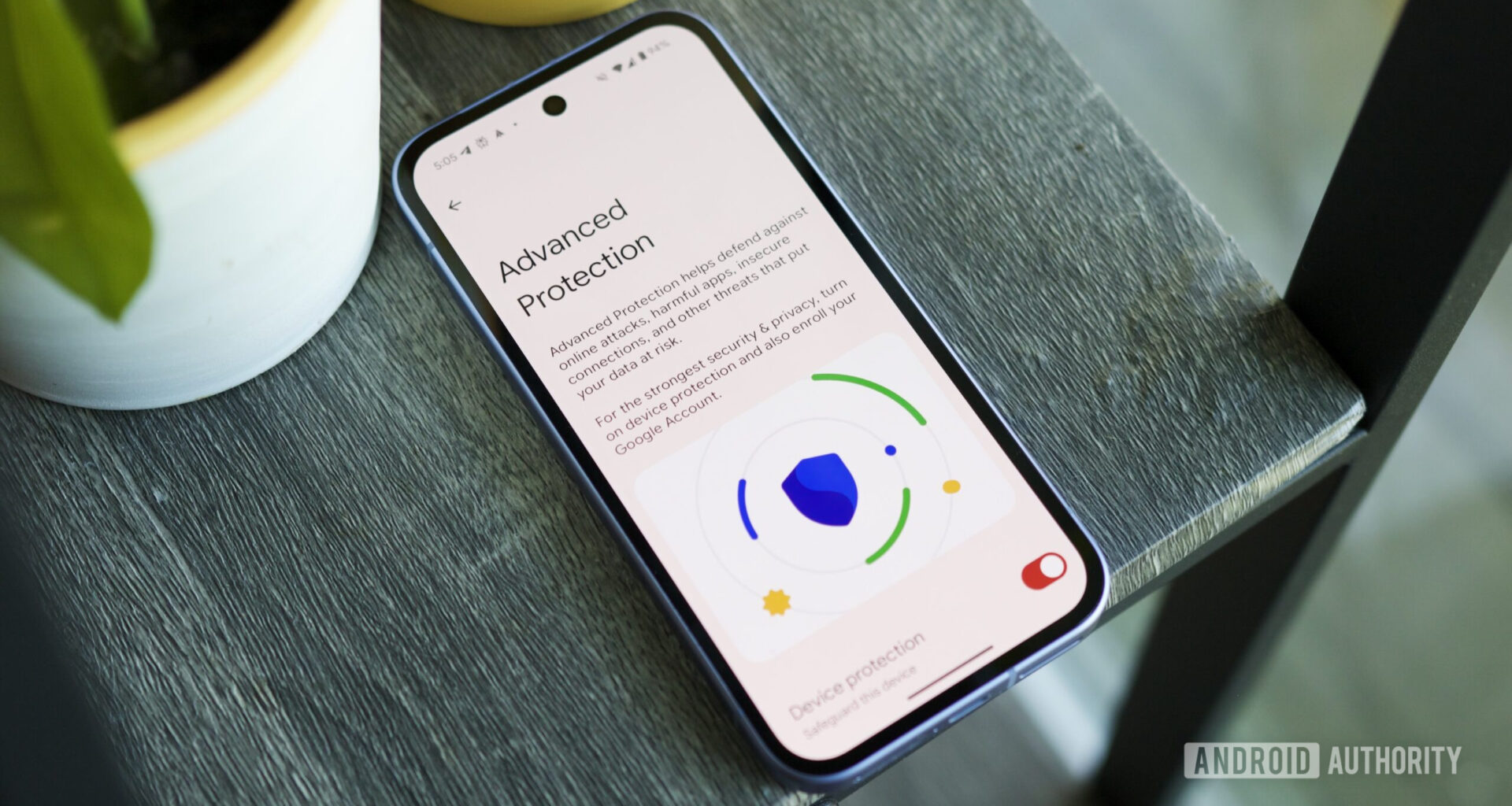 Advanced Protection page on a Pixel running Android 16.