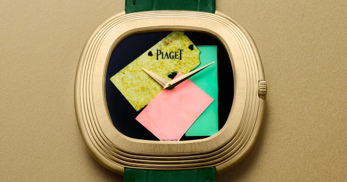 andy warhol’s 1986 self-portrait inspires piaget’s collage watch