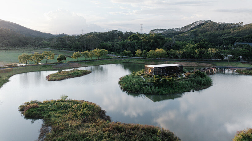 atelier guo's moonlit pavilion rises from the remains of an abandoned greenhouse in china