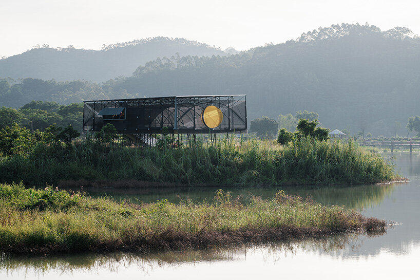 atelier guo's moonlit pavilion rises from the remains of an abandoned greenhouse in china